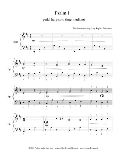 Psalm 1 pedal harp solo (intermediate)