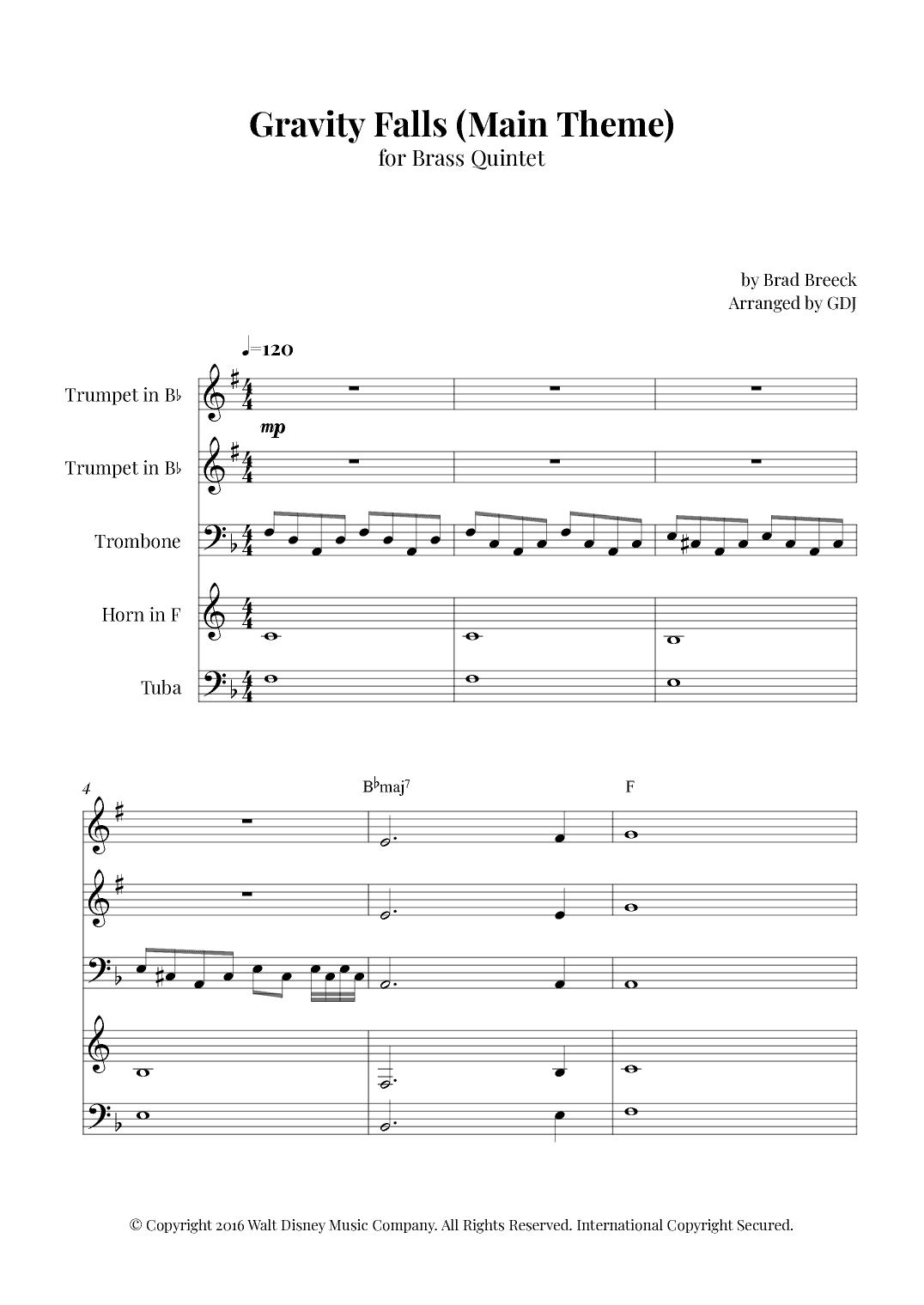Gravity Falls (main Theme) (arr. GDJ)