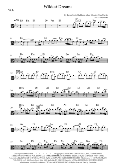 Wildest Dreams (arr. Fabio Britto)