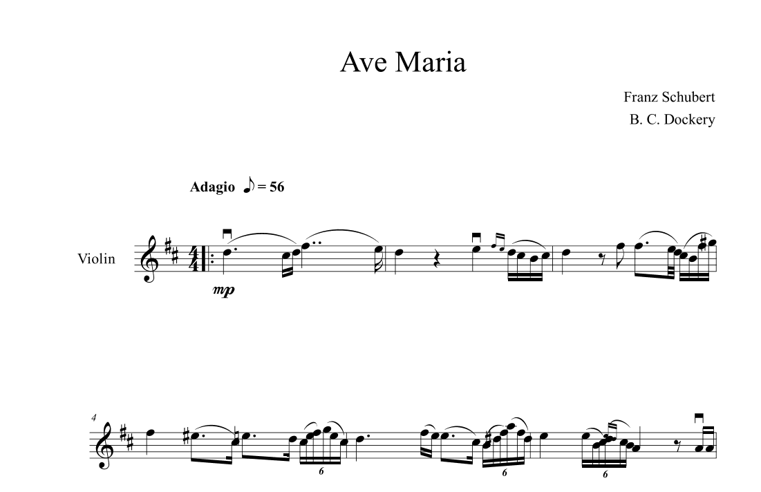 Ave Maria (Violin Solo) (arr. B. C. Dockery)