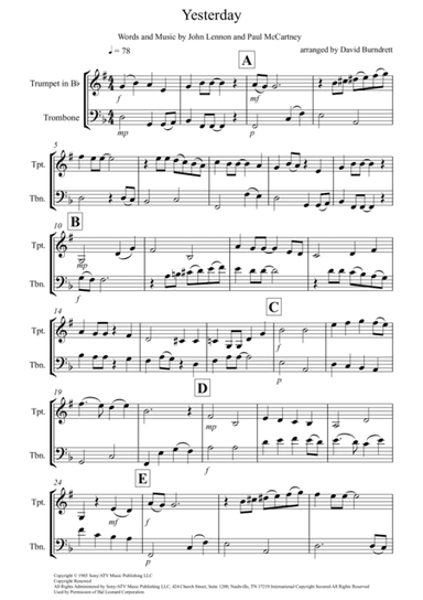 Yesterday (arr. David Burndrett)