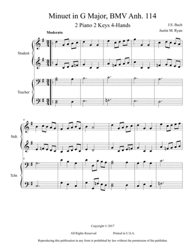Minuet in G Major, BMV Anh. 114 (arr. Justin M. Ryan)