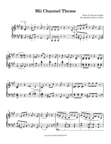 Mii Channel Theme (arr. Lester Le Roux)
