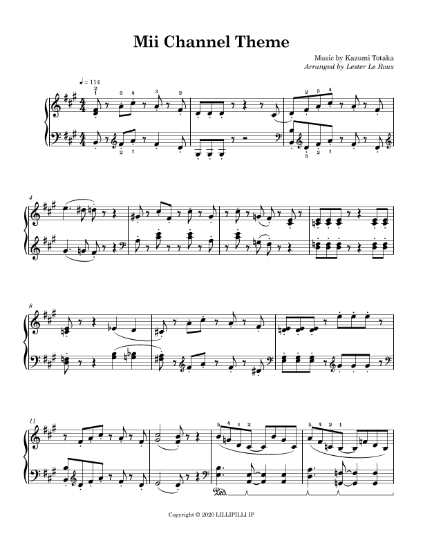 Mii Channel Theme (arr. Lester Le Roux)