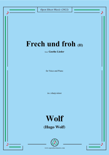 Wolf-Frech und froh II,in c sharp minor,IHW10 No.17 (arr. OSM Press)