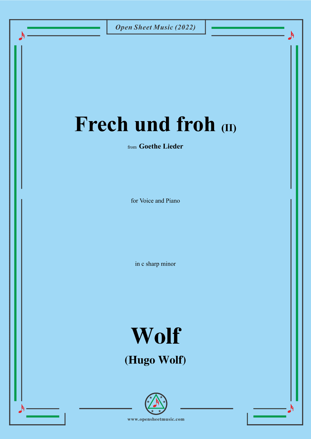 Wolf-Frech und froh II,in c sharp minor,IHW10 No.17 (arr. OSM Press)