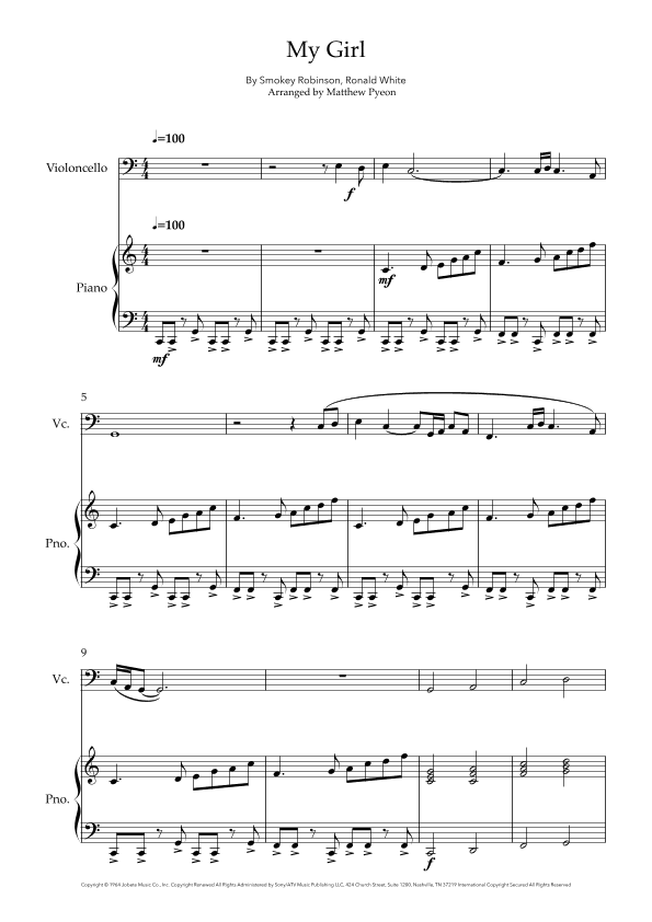 My Girl (arr. Matthew pyeon)