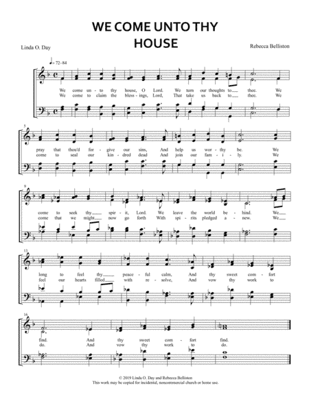 We Come Unto Thy House (SATB Hymn)