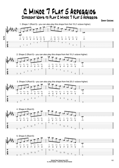 C Minor 7 Flat 5 Arpeggios (5 Ways to Play)