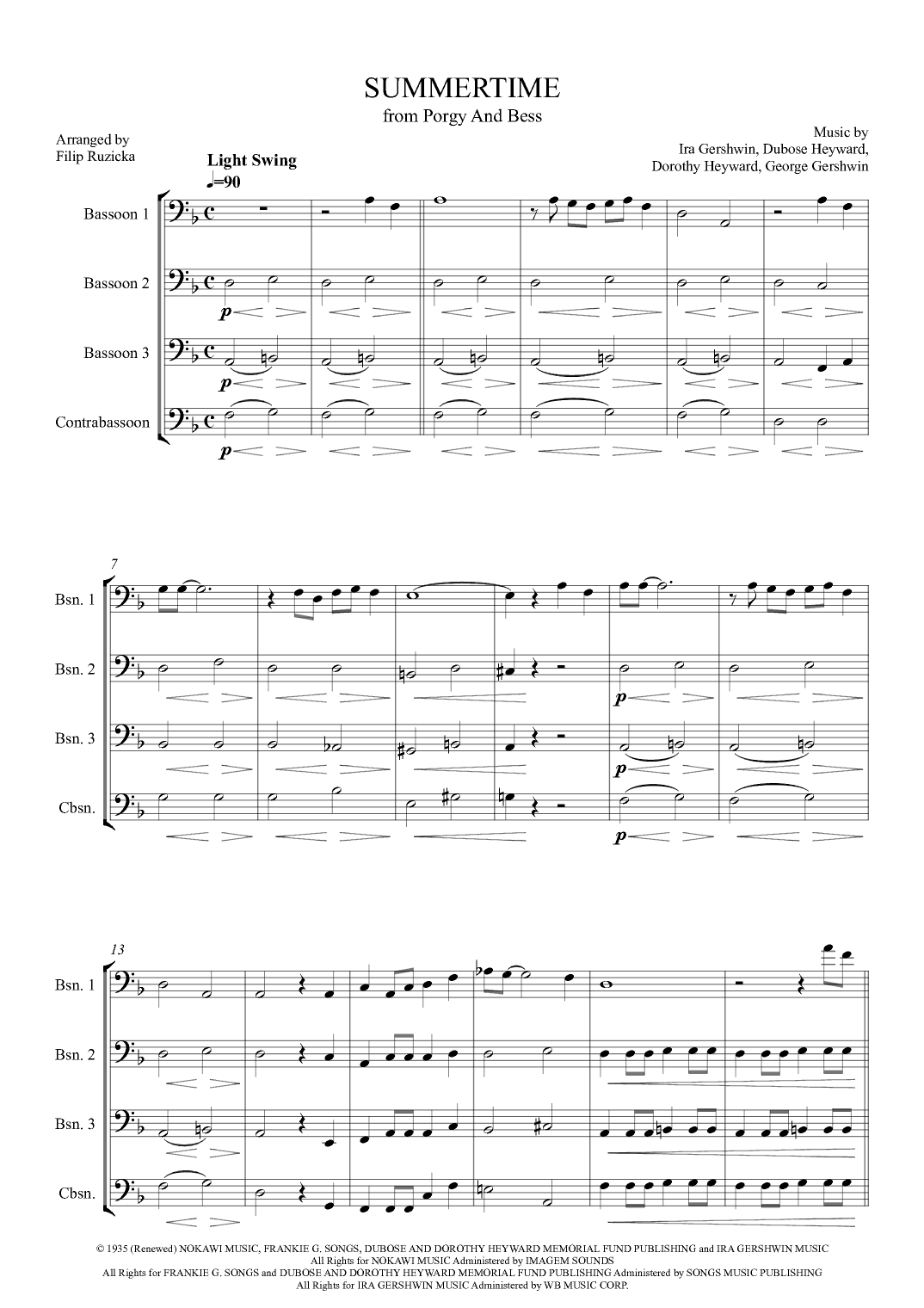 Summertime (arr. Filip Růžička)
