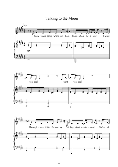 Talking To The Moon (arr. Bruno Mars)