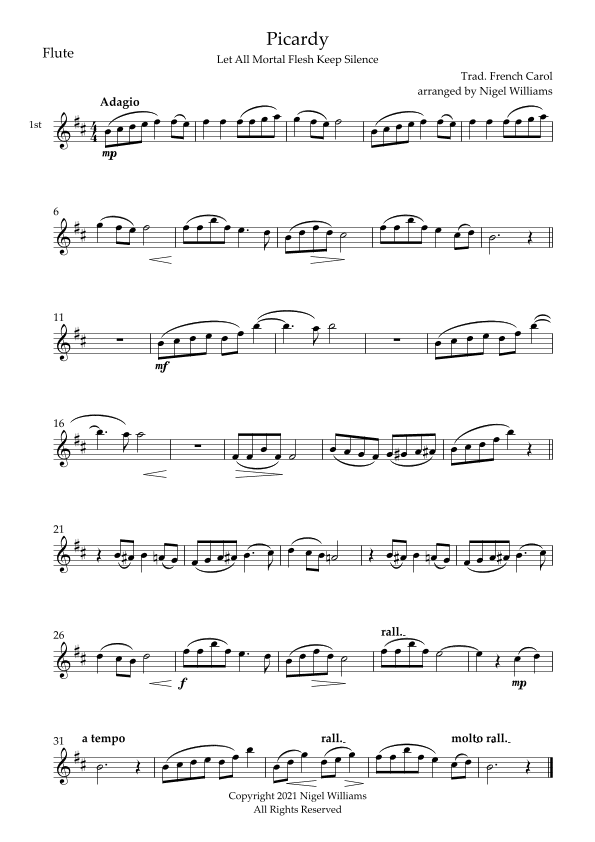 Picardy, for Flute Trio (arr. Nigel Williams)