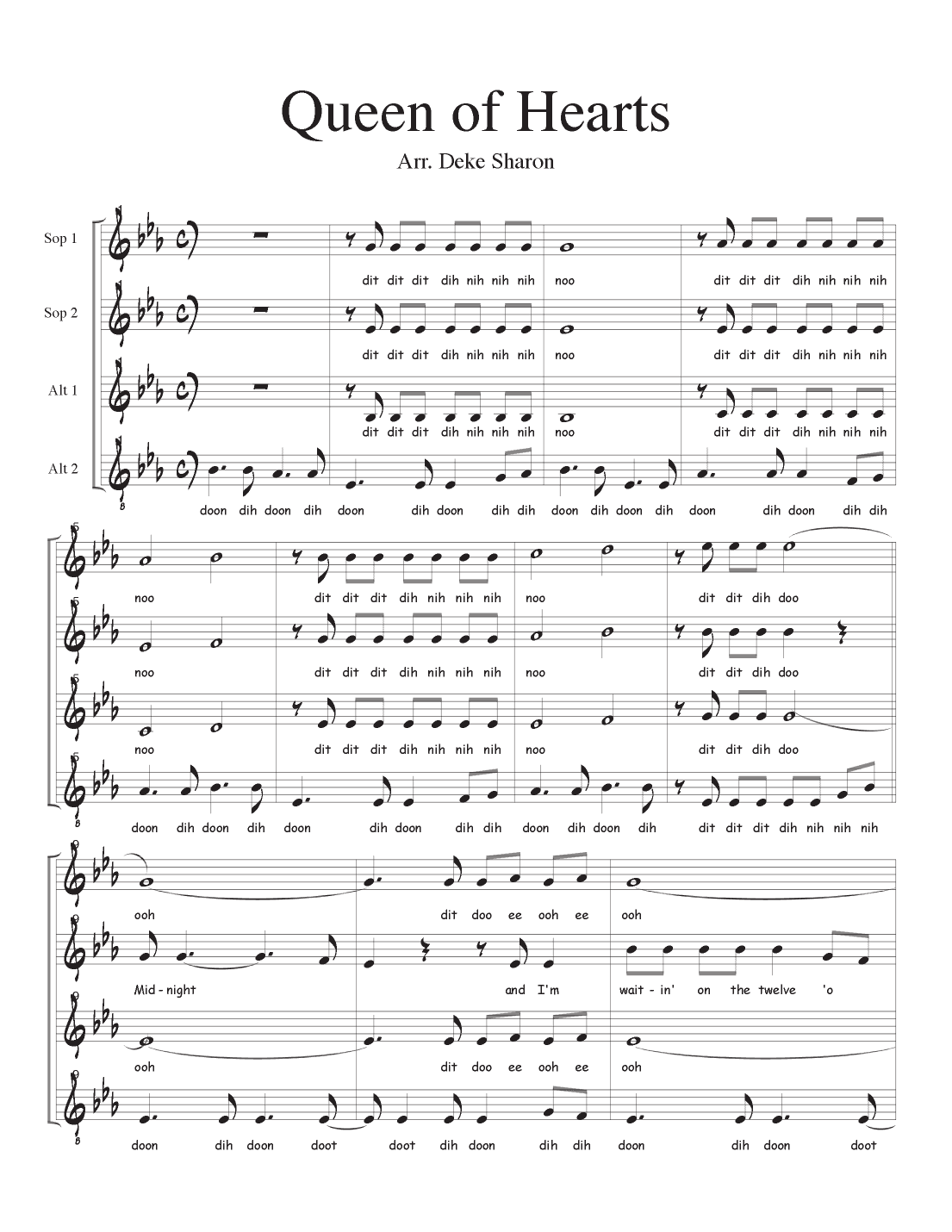 Queen Of Hearts (arr. Deke Sharon)