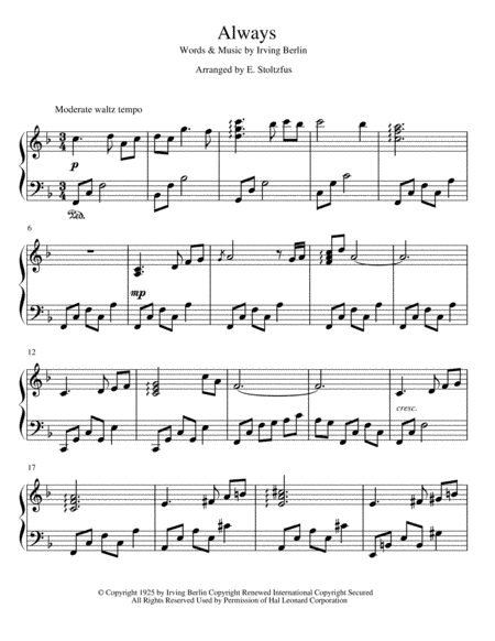 Always (arr. E. Stoltzfus)