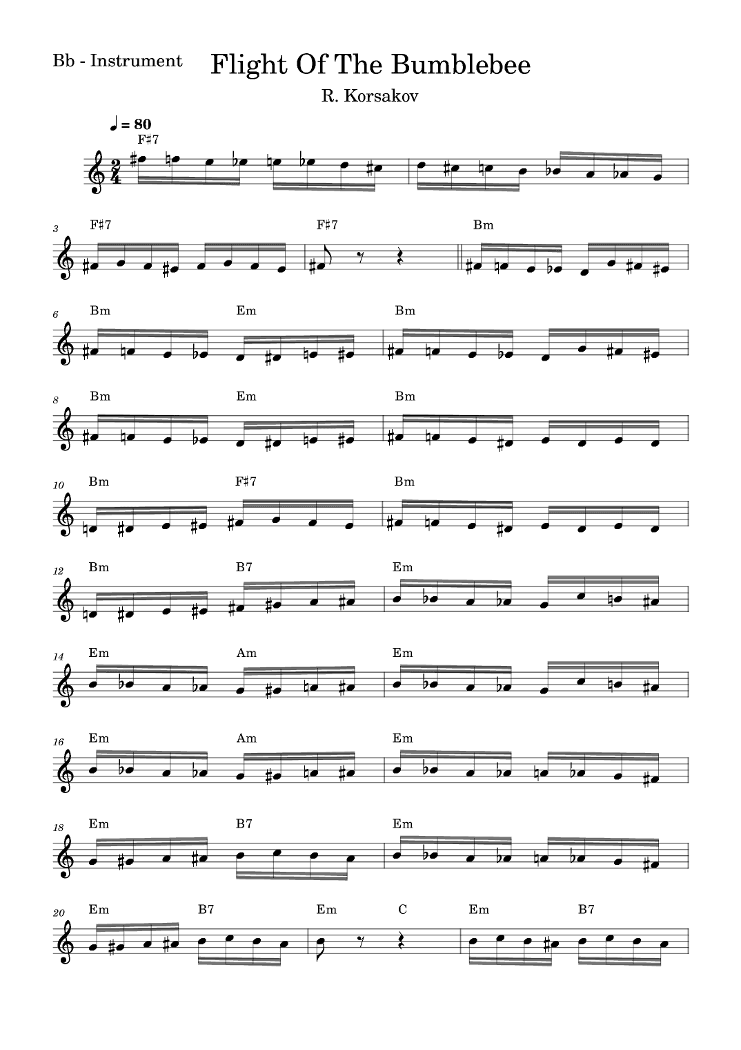 The Flight Of The Bumblebee (arr. Fabio Eduardo de Oliveira)