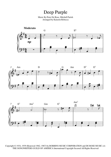 Deep Purple (arr. Kaiserin Rebecca)