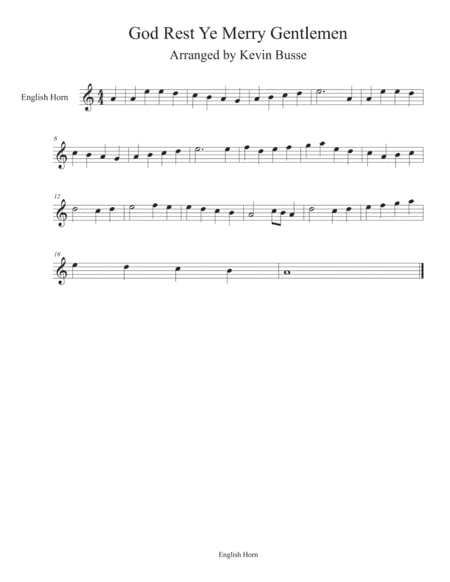 God Rest Ye Merry Gentlemen - English Horn (arr. Kevin Busse)