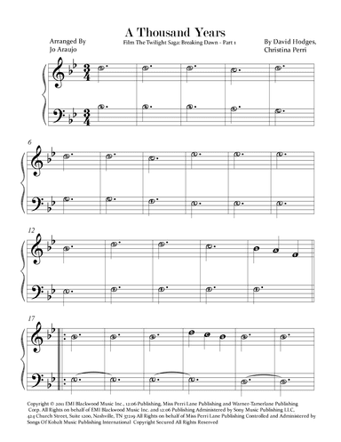 A Thousand Years (arr. Jo Araujo)