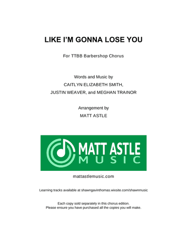 Like I'm Gonna Lose You (arr. Matt Astle)