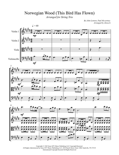 Norwegian Wood (this Bird Has Flown) (arr. Alicia S.)