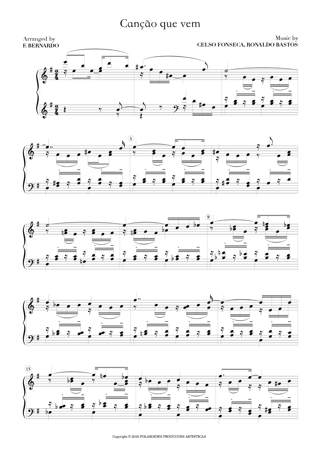 Cancao Que Vem (arr. F. Bernardo)
