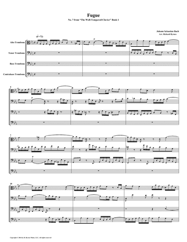 Fugue 07 from Well-Tempered Clavier, Book 1 (Trombone Quartet) (arr. Richard Byrnes)
