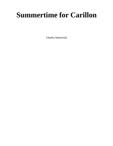 Summertime for Carillon