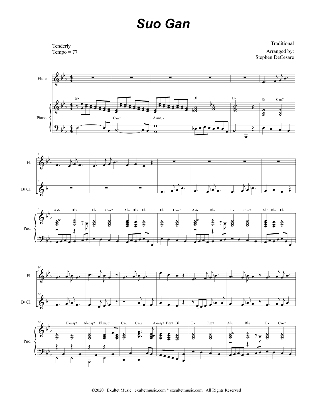 Suo Gan (Duet for Flute and Bb-Clarinet) (arr. Stephen DeCesare)