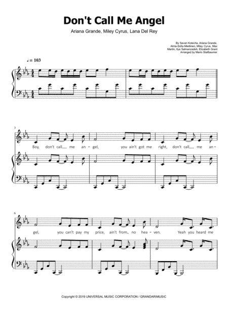 Don't Call Me Angel (arr. Mario Stallbaumer)