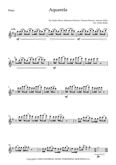 Aquarela-toquinho (arr. Fabio Britto)