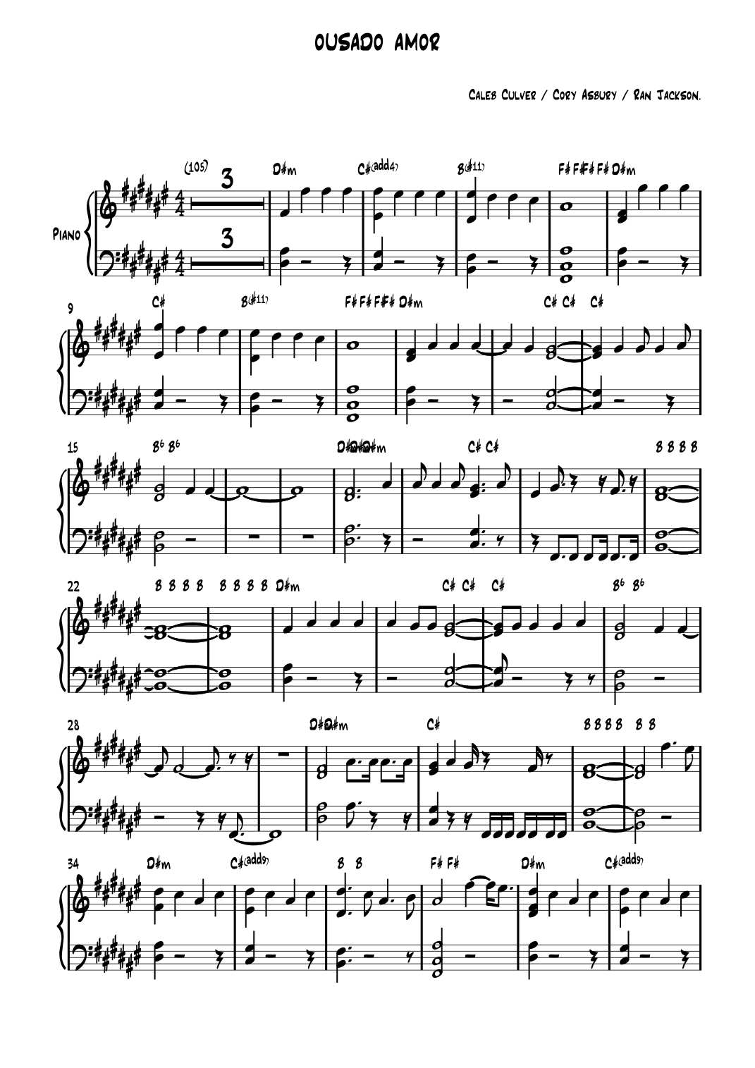 Reckless Love (arr. ezequiel zeferino)