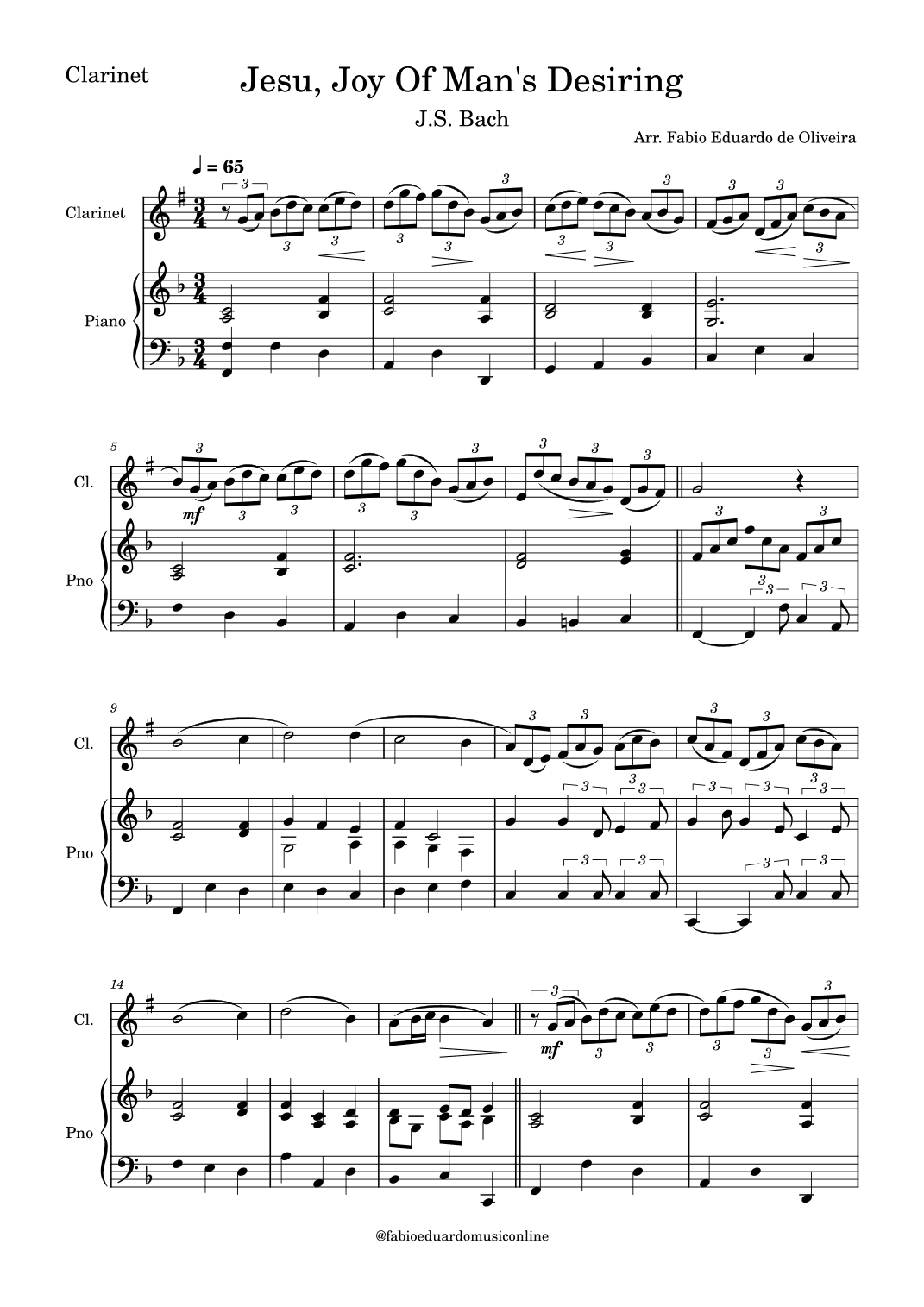 Jesu, Joy Of Men's Desiring (Bach) (arr. Fabio Eduardo de Oliveira)