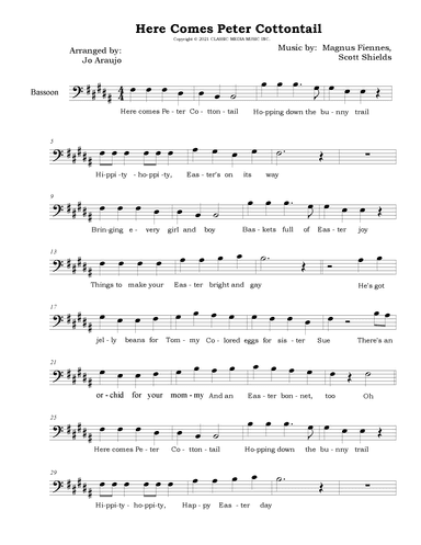 Here Comes Peter Cottontail (arr. Jo Araujo)