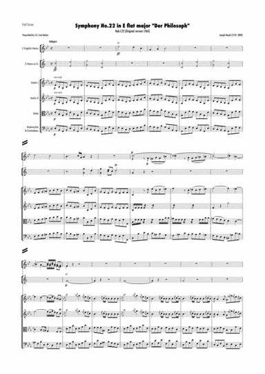 Haydn - Symphony No.22 in E flat major, Hob.I:22 "The Philosopher" Original version (1764) (arr. J.G. Cucó Barber)