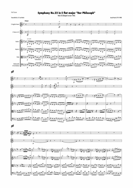 Haydn - Symphony No.22 in E flat major, Hob.I:22 "The Philosopher" Original version (1764) (arr. J.G. Cucó Barber)