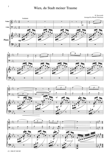 Sieczynsky  Vienna, City of my Dreams, for piano trio, PS001 (arr. H. Nakamura)