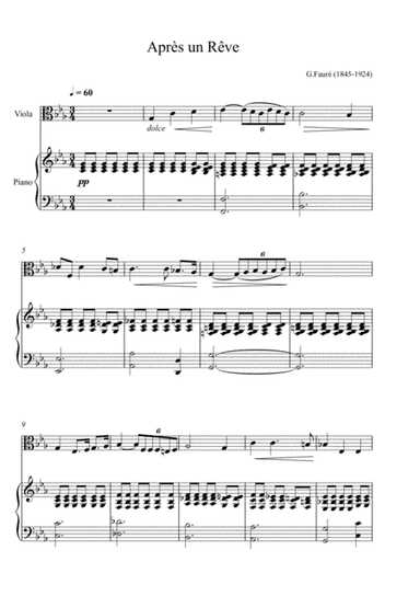 Gabriel Fauré - Après un rêve (Viola Solo) (arr. André Laitano)