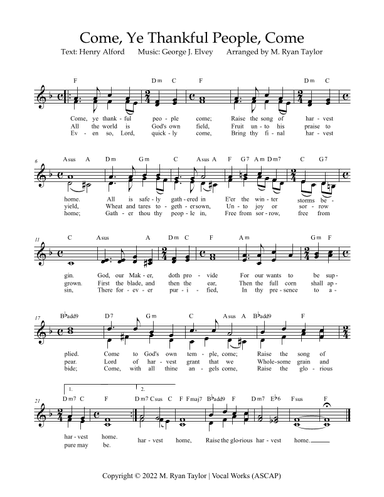 Come, Ye Thankful People, Come (arr. M. Ryan Taylor)