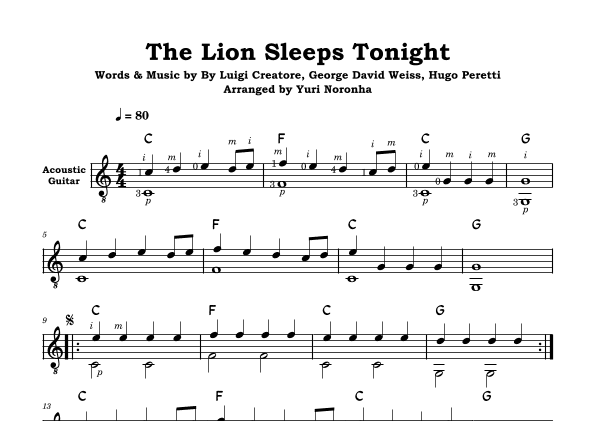 The Lion Sleeps Tonight (arr. Yuri Noronha)