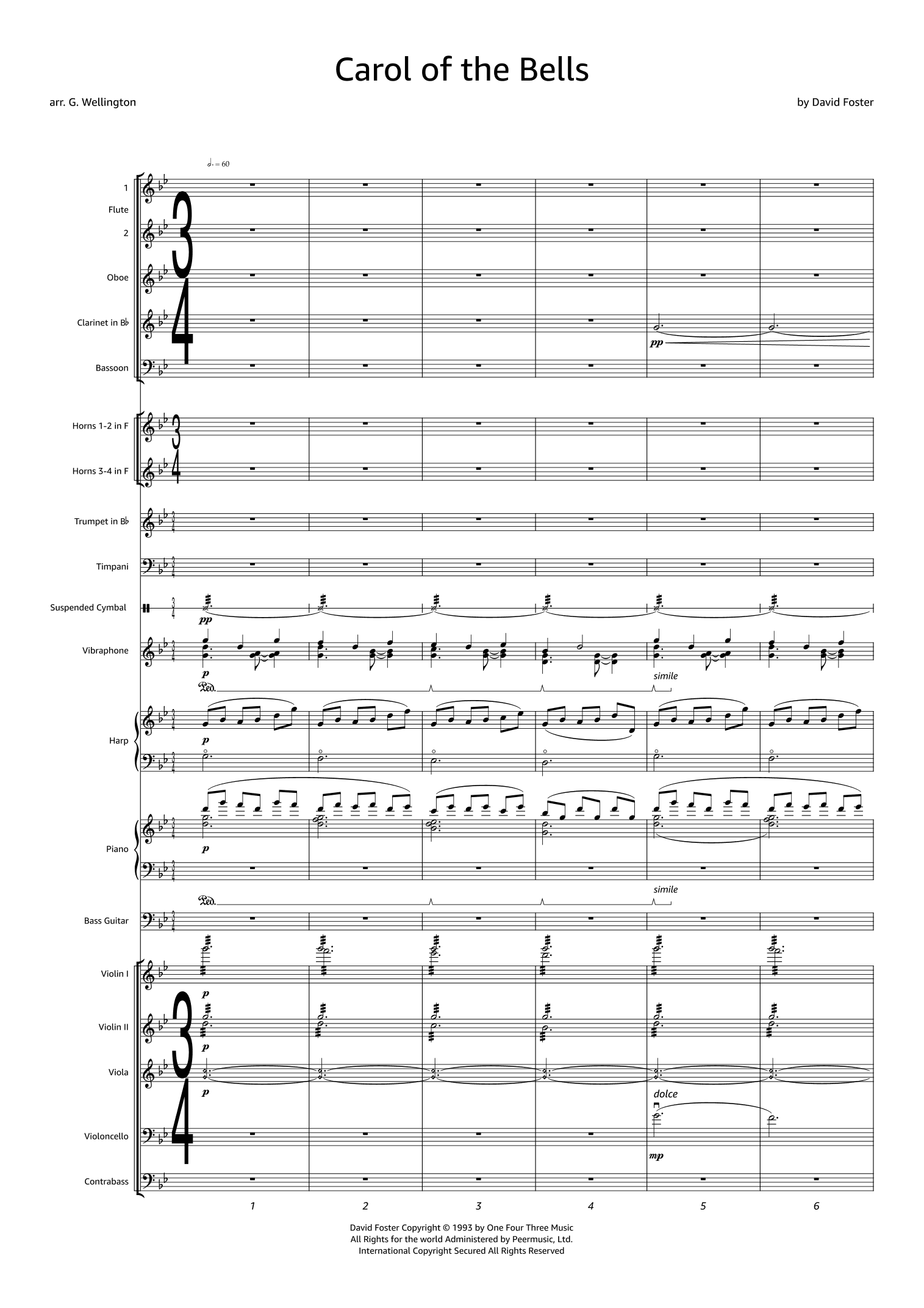 Holiday Piece (carol Of The Bells) (arr. G. Wellington)