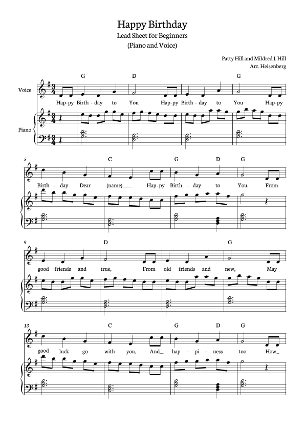 Happy Birthday (arr. Heisenberg)