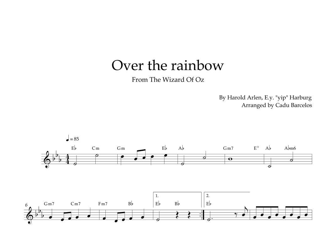 Over The Rainbow (arr. Cadu Barcelos)