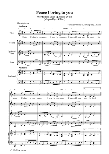 Peace I bring to you (arr. Jill Elliott)