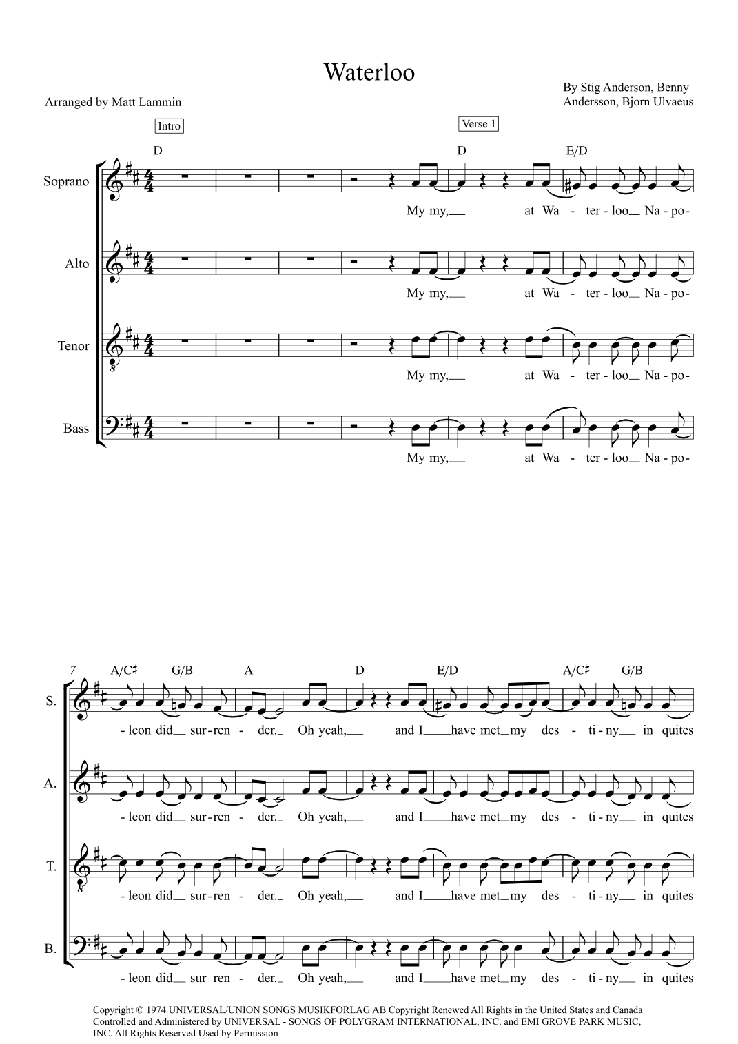 Waterloo (arr. Matt Lammin)