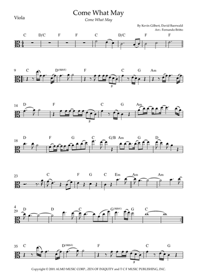 Come What May (arr. Fernando Britto)