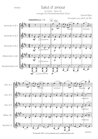 Salut d'amour for Clarinet Choir (arr. Johan de Wit)
