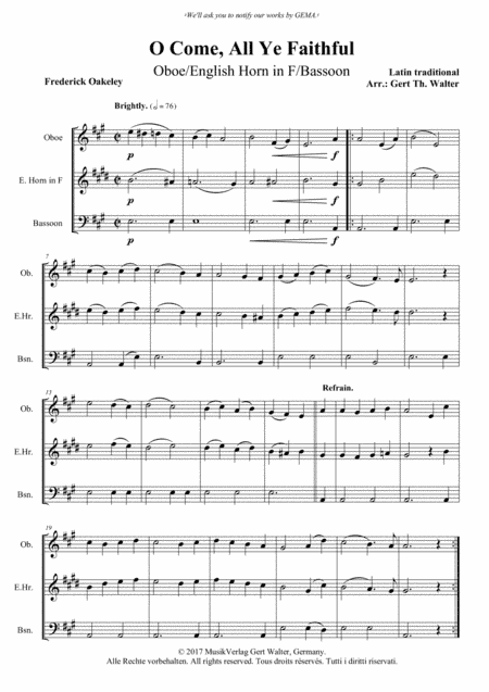 O Come, All Ye Faithful (arr. Gert Th. Walter)