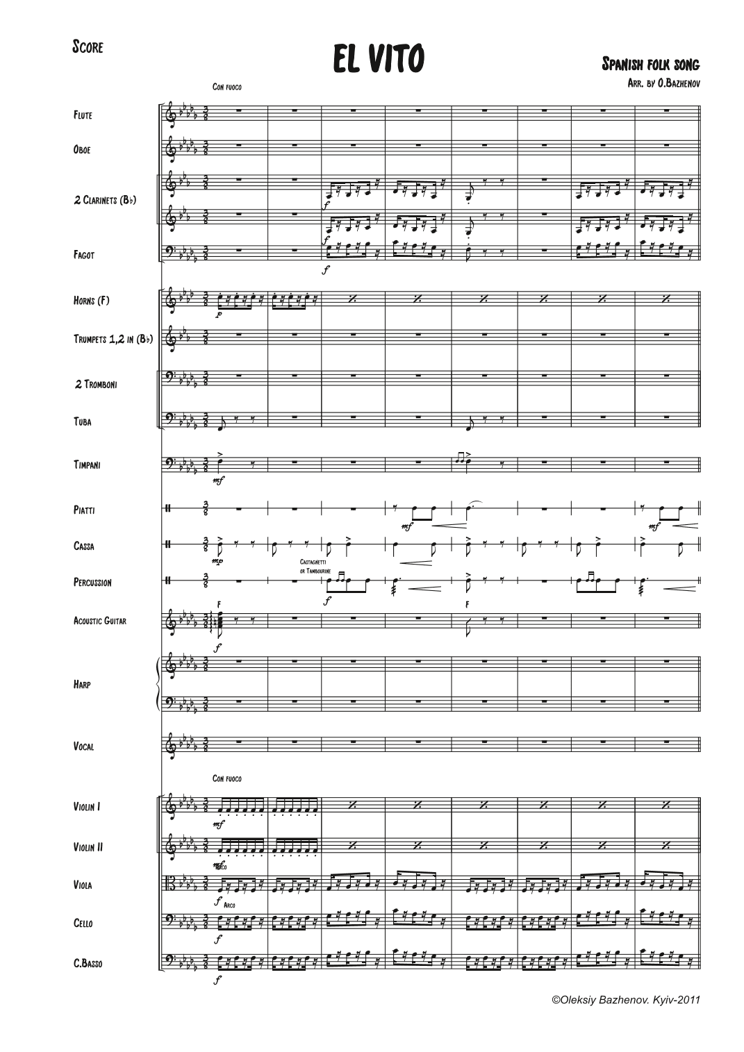 EL VITO (Score and Parts)