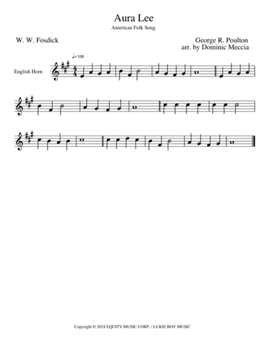 Aura Lee (arr. Dominic Meccia)