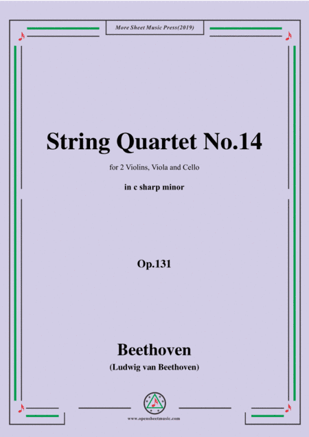 Beethoven-String Quartet No.14 in c sharp minor,Op.131 (arr. MSM)